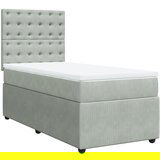 Maison Chic Box spring postelja - Vzmetna postelja z vzmetnico svetlo siva 90x200 cm žamet SL23265, (21891451) | Shoptok.si