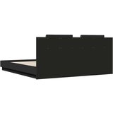  Posteljni okvir z vzglavjem in LED lučkami črn 160x200 cm | Shoptok.si
