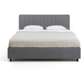 Bonami Selection Sivi tapecirani bračni krevet s prostorom za pohranu s madracem/letvičastim okvirom 180x200 cm Myra Slim Line - | shoptok.hr