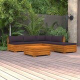 The Living Store Vrtna sedežna garnitura 6-delna z blazinami trden akacijev les - Vrtna Sedežna Garnitura, (21425551) | Shoptok.si