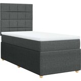 vidaXL Krevet s oprugama i madracem tamnosivi 90 x 190 cm od tkanine | shoptok.hr