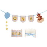 PARTY DECO set s krono za 1. roj.dan teddy bear, 50x20,5 cm | Shoptok.si