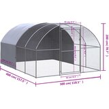 Vanjski kokošinjac 3 x 4 x 2 m od pocinčanog čelika | shoptok.hr