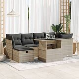 vidaXL 7-dijelni set vrtnih sofa svjetlosivi od poliratana | shoptok.hr