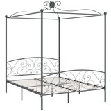 Maison Chic Posteljni Okvir - Dvoposteljna postelja z ogrodjem za baldahin siv kovinski 160x200 cm, (22082661) | Shoptok.si