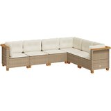 Maison Chic Seti vrtnega pohištva - Vrtna garnitura - Vrtni pohištvo set 6-delna z blazinami bež poli ratan, (21812716) | Shoptok.si