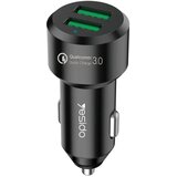 Yesido brzi punjač za automobil sa dva usb porta - qc 3.0 12v/24v u