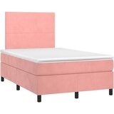  box spring s madracem LED ružičasti 120x190cm baršunasti | shoptok.hr
