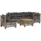  6-dijelni set vrtnih sofa od poliratana s jastucima sivi | shoptok.hr