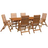  7-dijelni vrtni blagovaonski set Prirodna Čvrsto drvo akacije | shoptok.hr