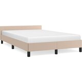 vidaXL Posteljni okvir z vzglavjem kapučino 120x190 cm umetno usnje | Shoptok.si