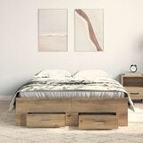  Postelja z predali Artisan Oak 120x200 cm Inženirski les, (22051139) | Shoptok.si
