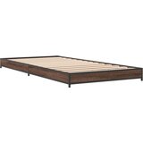 vidaXL Okvir za krevet smeđi hrast 100x200cm konstruirano drvo i metal Cijene