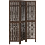 Furnova Paravan 3-delni temno rjav trden les pavlovnije, (21929843) | Shoptok.si