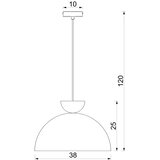  Luster na sajli NEVIS 1xE27/15W/230V, prečnik 38 cm, krem | Eponuda.com