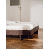 noo.ma Bračni krevet od MDF-a u dekoru hrasta bez uzglavlja s podnicom 140x200 cm u prirodnoj boji Kito – | shoptok.hr