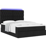  Otomanski krevet s madracem i LED crni 140x200 cm od tkanine | shoptok.hr