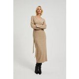 Moodo Women's ribbed midi dress - beige Cijene