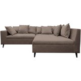 MID.YOU Ecksofa inkl. Hocker, gladka tkanina rjava | Shoptok.si