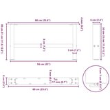  Noge za klubsko mizico antracitne barve 2 kosa 60 x (30-31) cm jeklo | Shoptok.si
