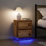 vidaXL Nočne omarice z LED lučmi 2 kosa Starega lesa 38x34x50 cm Cene