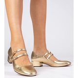 D/CEO marka niezdefiniowana Gold women's block-heeled pumps with buckles Demara | shoptok.hr