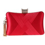Generic Ženske večerne clutch torbice Svilene torbice za zabave Poročne poročne satenaste torbice z obeskom s resicami, (21127644) | Shoptok.si