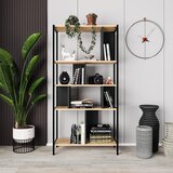Marckeric Crna/u prirodnoj boji biblioteka u dekoru hrasta 88x175 cm Alabama – | shoptok.hr