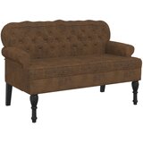  Klupa s naslonom smeđa 119,5x64,5x75 cm umjetna brušena koža | Eponuda.com