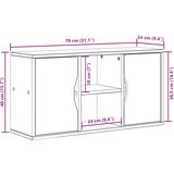 TV ormarić ODDA bijeli 79x24x40 cm puno drvo bor | shoptok.hr