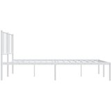  Metalni okvir za krevet s uzglavljem bijeli 193x203 cm | shoptok.hr
