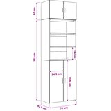  Ormar sa policama Staro drvo 70 x 42,5 x 225 cm Slike
