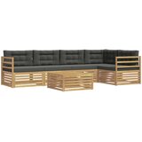  Set vanjskih sofa 6 kom. Bijela i antracit Poliester | shoptok.hr