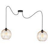  Luster na sajli MATT 2xE27/60W/230V pauk crna/bakarna | Eponuda.com