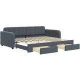  Dnevni krevet na razvlačenje i ladice tamnosivi 90 x 200 cm | shoptok.hr