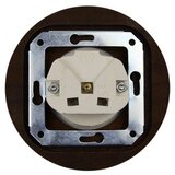  Elhard - Keramička retro kućna utičnica sa okvirom SCHUKO 230V bela/tamno drvo | Eponuda.com