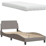 Krevet s madracem Hanko smeđesivi 90x200 cm od tkanine | Eponuda.com