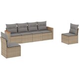  6-dijelni set vrtnih sofa s jastucima bež od poliratana | shoptok.hr