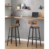  Tabureti s naslonom - Rustikalno smeđa + crna, loft stil | shoptok.hr