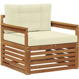  Set vanjskih sofa Čvrsto drvo akacije i poliester Prirodna - Prirodna boja i krem Otvoreni okvir | shoptok.hr