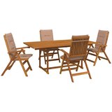  Set za blagovanje u vrtu od 5 dijelova Prirodna | shoptok.hr