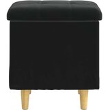  Otoman za pohranu s jastukom Crna 40 x 40 x 45 cm Baršun - Crna 40 cm Baršun | shoptok.hr