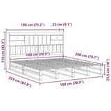  Krevet s regalom za knjige bez madraca 180x200 cm od borovine | shoptok.hr