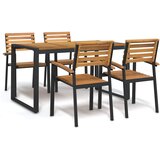  5-dijelni vrtni blagovaonski set od bagremovog drva i metala | shoptok.hr