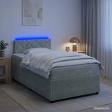  Boxspring krevet s madracem Svjetlosiva 120 x 200 cm Baršun | shoptok.hr