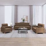 Sedežna garnitura z blazinami 3-delna rjavo blago, (20923216) Cene