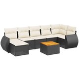 vidaXL 8-dijelni set vrtnih sofa od poliratana s jastucima crni | shoptok.hr