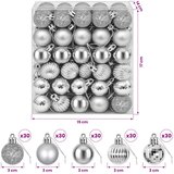  Set božićnih kuglica 150 kom. Srebrna 3 cm Polistiren | shoptok.hr
