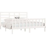  Posteljni okvir bel iz trdnega lesa 180x200 cm 6FT, (20648299) | Shoptok.si