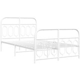  Metalni okvir kreveta uzglavlje i podnožje bijeli 120x190 cm | shoptok.hr